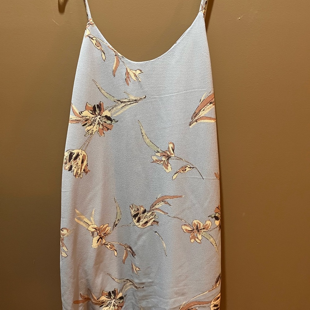 Anna Grace Floral Slip Dress - Light Blue and Beige